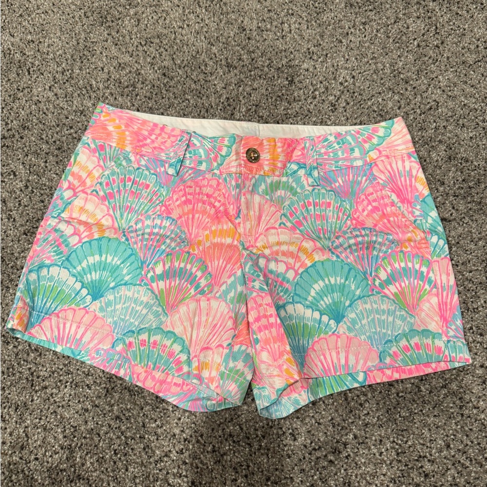 Lilly Pulitzer Callahan Oh Shello Pink Seashell Shorts Tropical Print 6